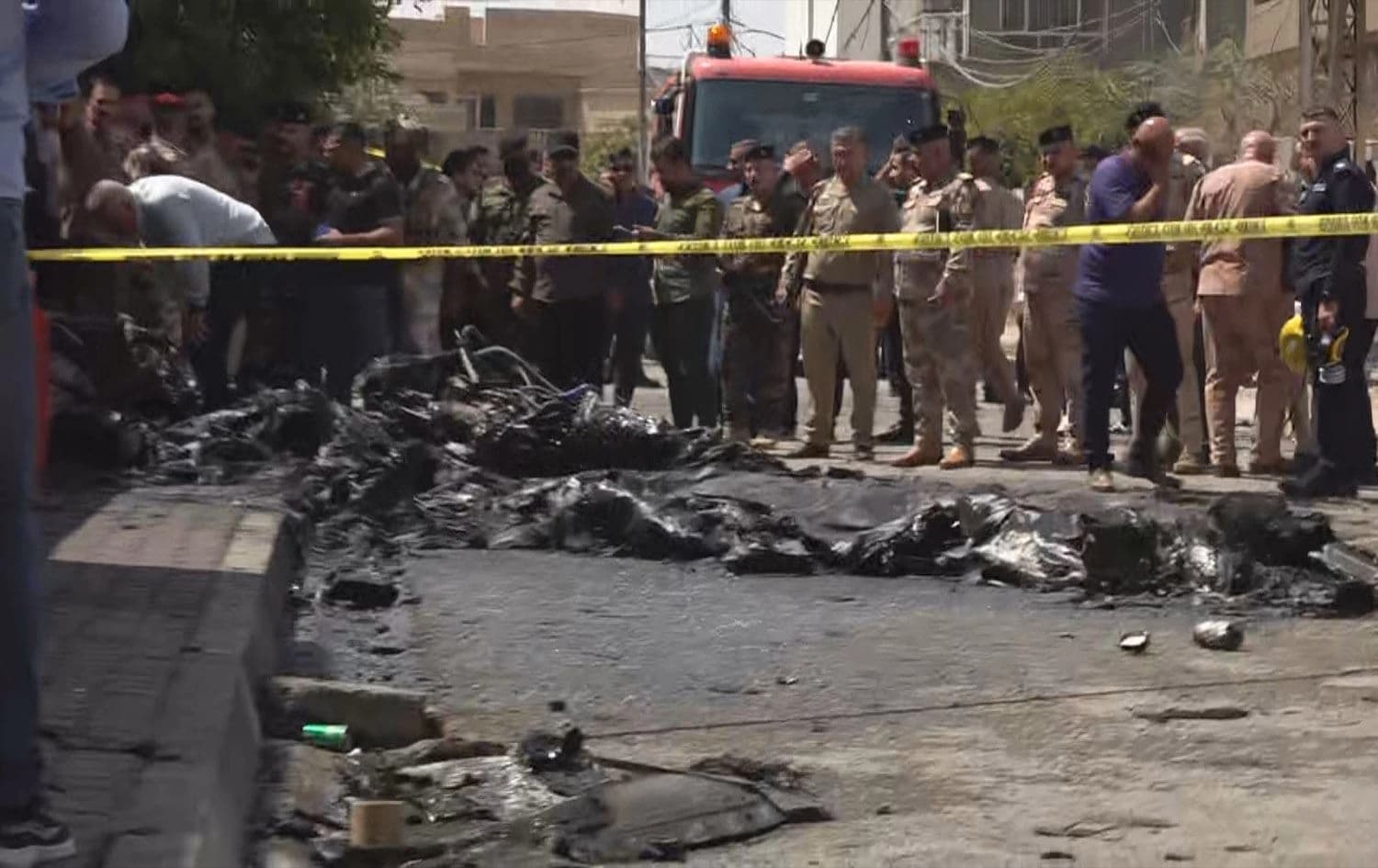 The aftermath of an alleged drone crash in Kirkuk on August 29, 2024. Photo: Rudaw
