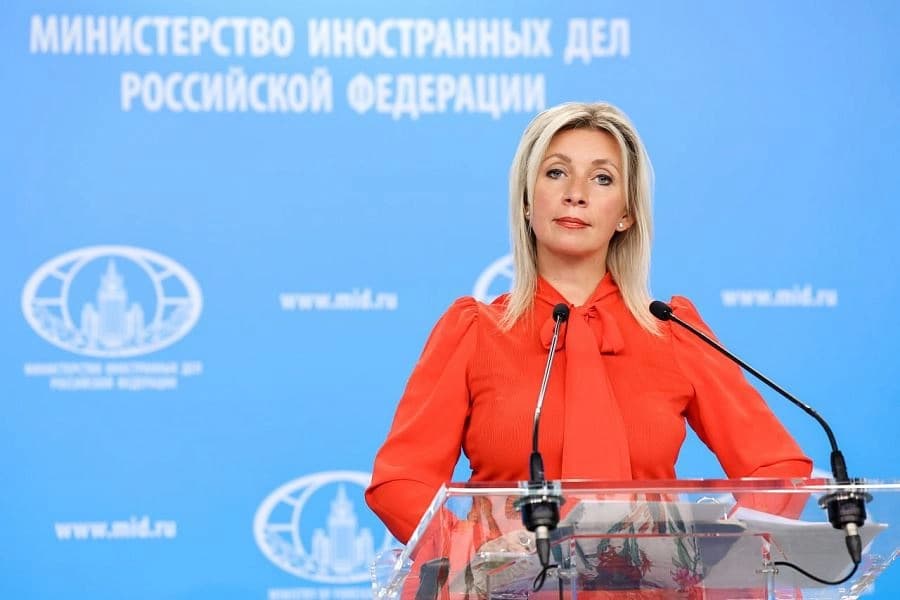 Maria Zakharova, Russian foreign ministry spokesperson, speaking to reporters on August 28, 2024. Photo: handout 