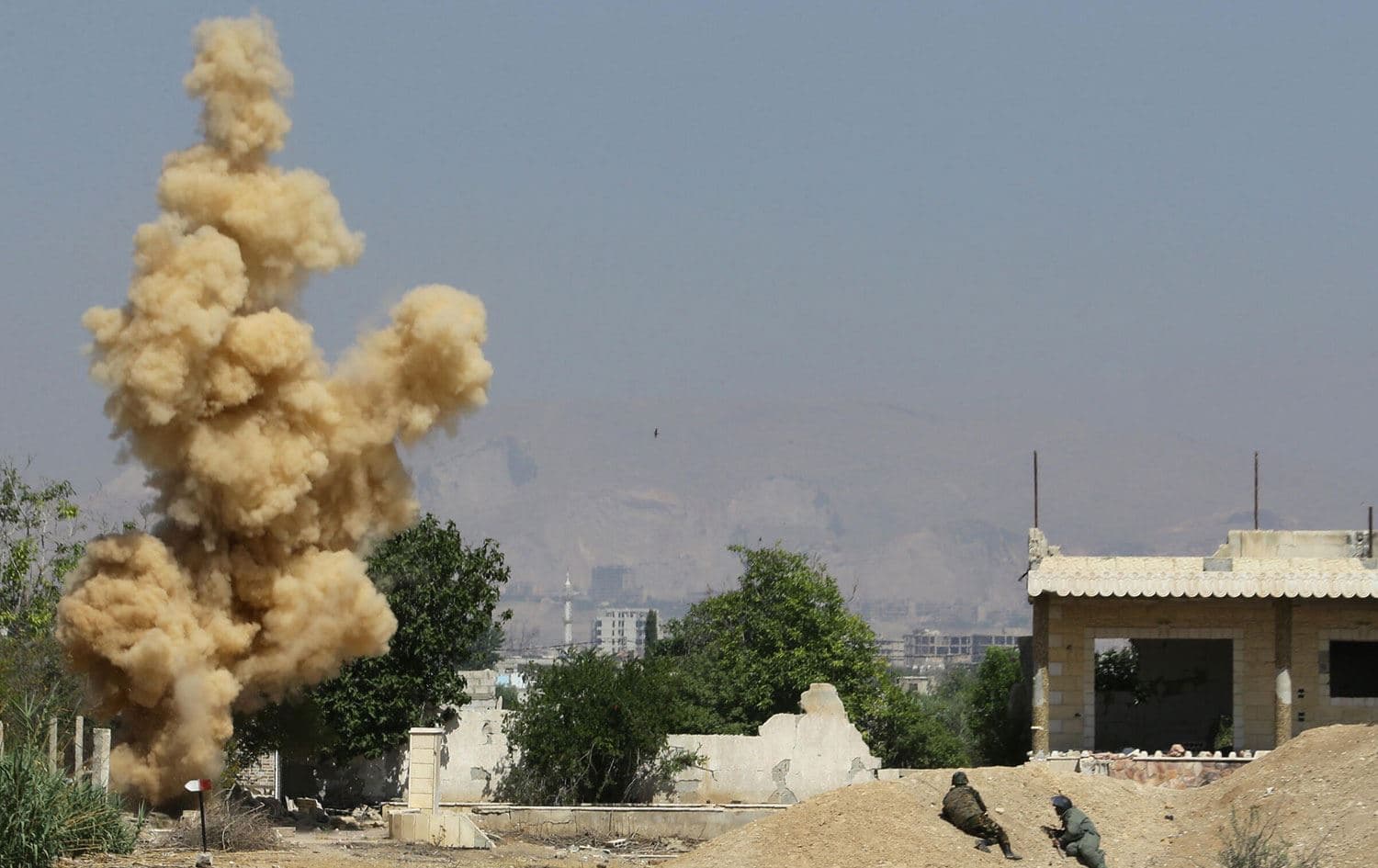 An explosion in the Syrian countryside: File photo: AFP
