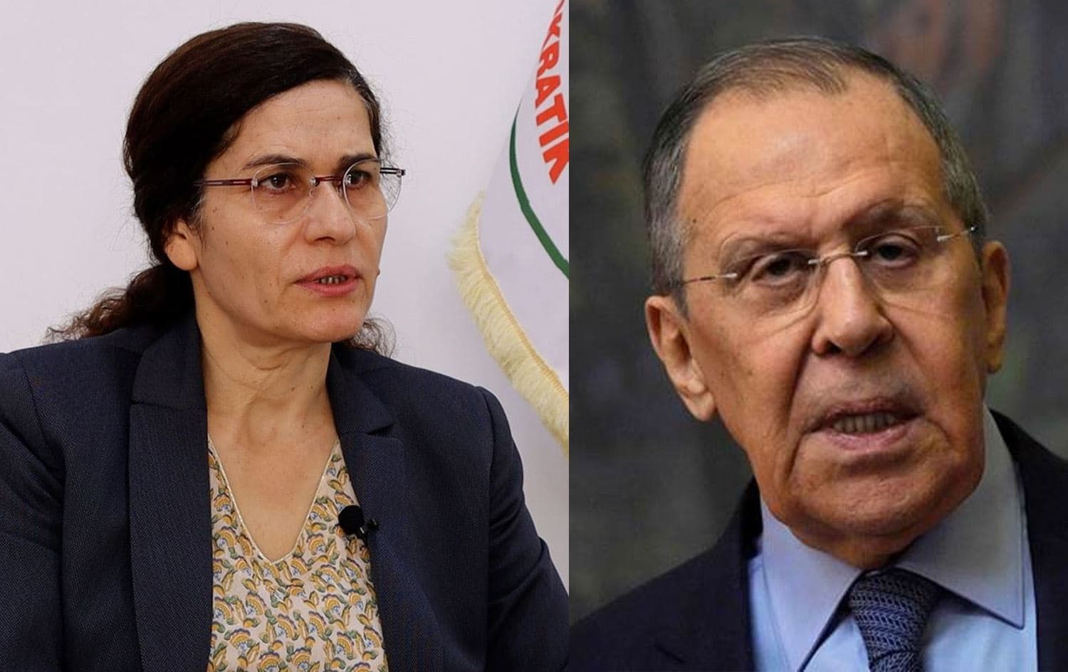 Îlham Ehmed û Sergey Lavrov / Wêne: Rûdaw Grafîk