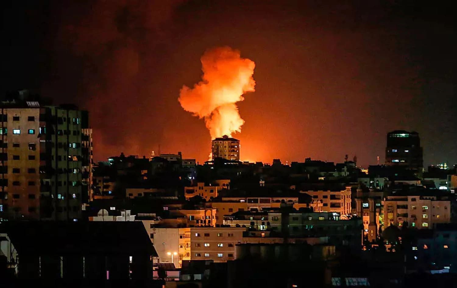 Israeli airstrikes in the Syrian capital of Damascus on February 11, 2022. Photo: AFP