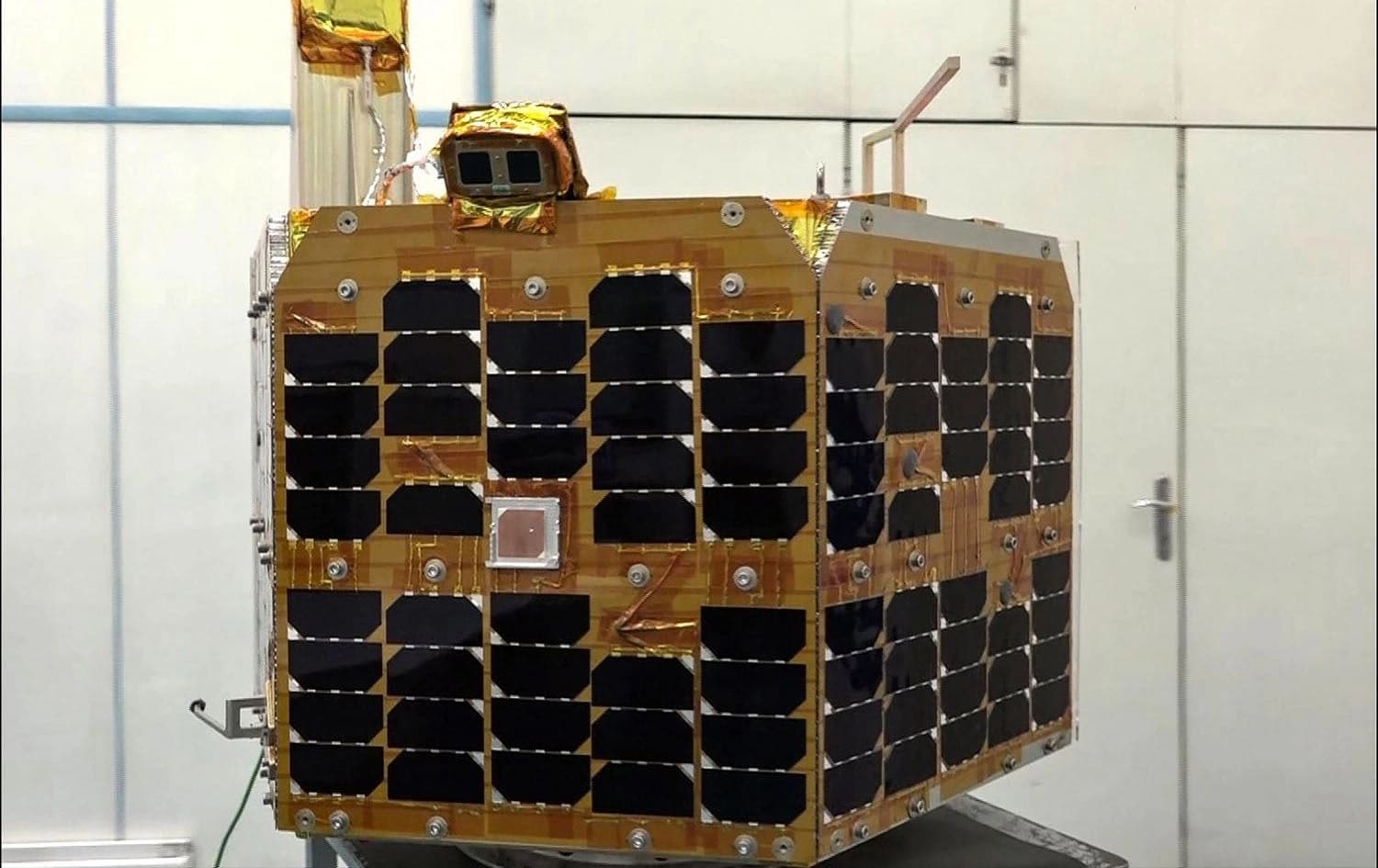 This handout photo provided by the Iranian Space Agency (ISA) shows The Chamran-1 research satellite at an unknown location in Iran on September 14, 2024. Photo: Iranian Space Agency/AFP 