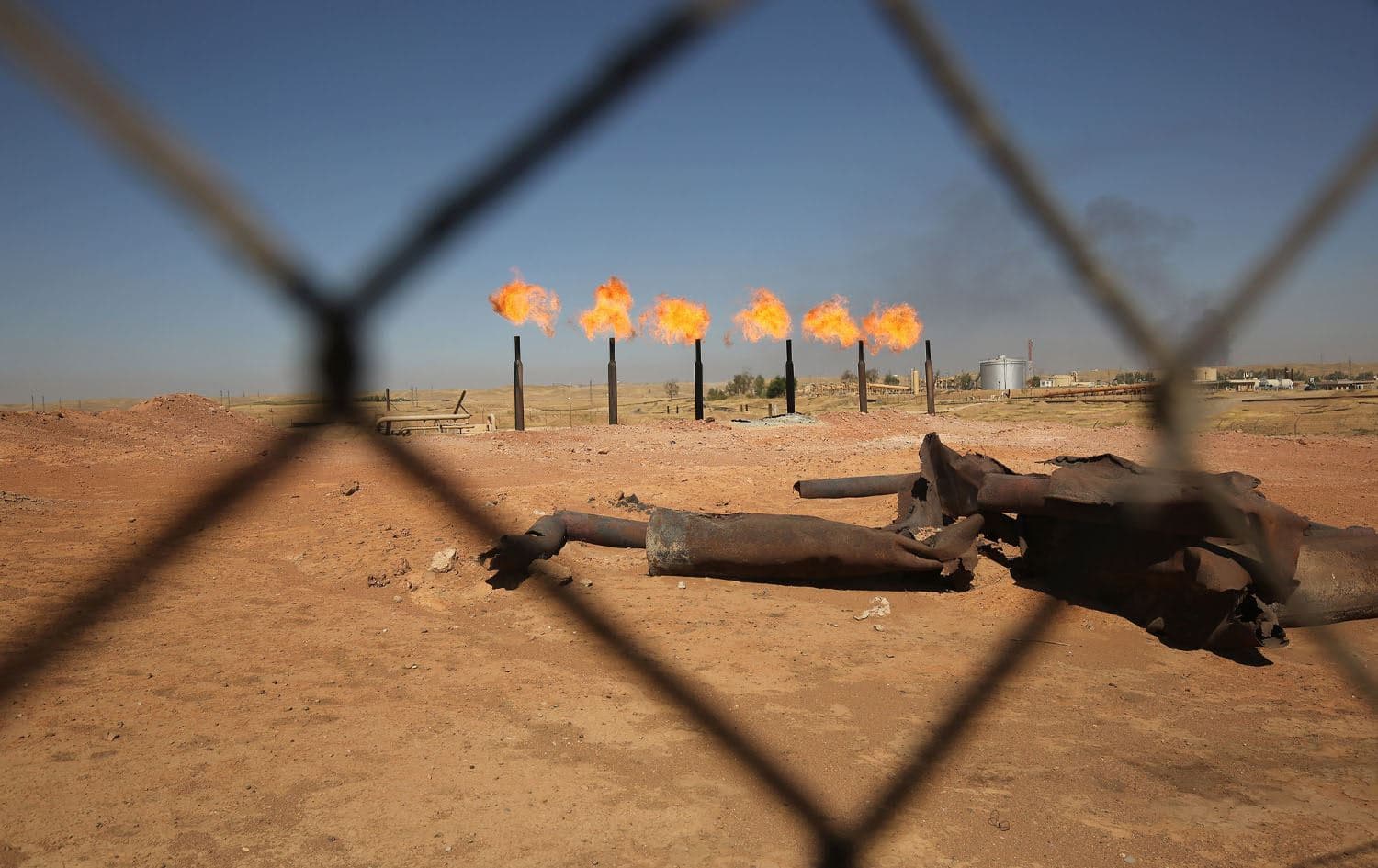 The Bai Hassan oil field, west of the city of Kirkuk. Photo: AFP