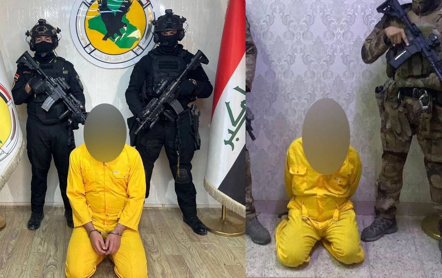 Suspected terrorists arrested by Iraqi and Kurdish security forces (Asayish). Combined photo: Iraqi Counter Terror Service