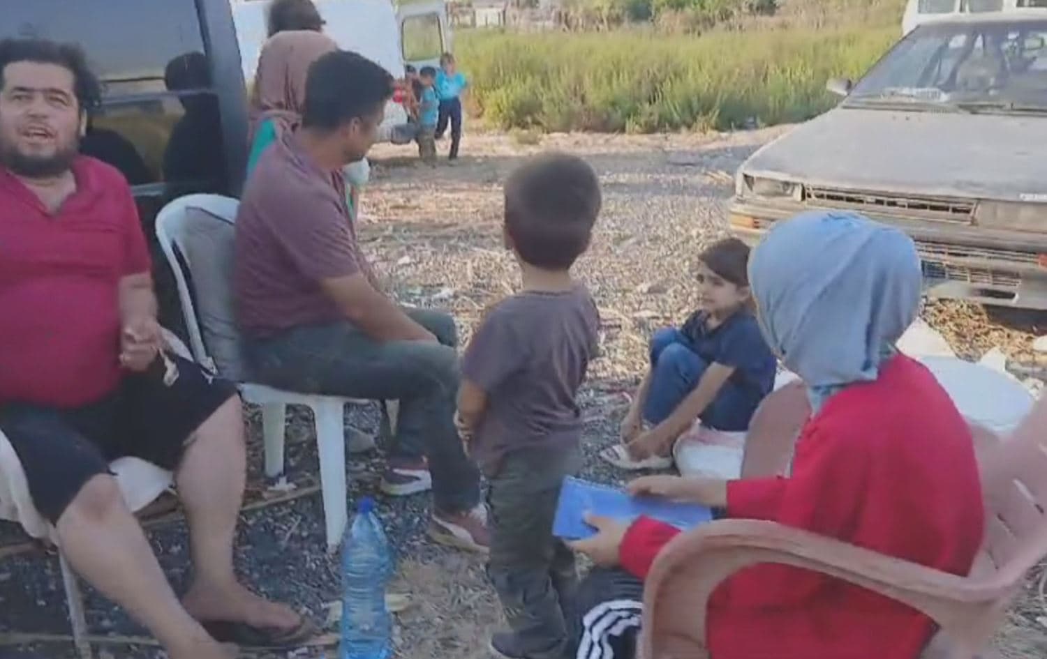 Kurdish families fleeing southern Lebanon. Photo: submitted