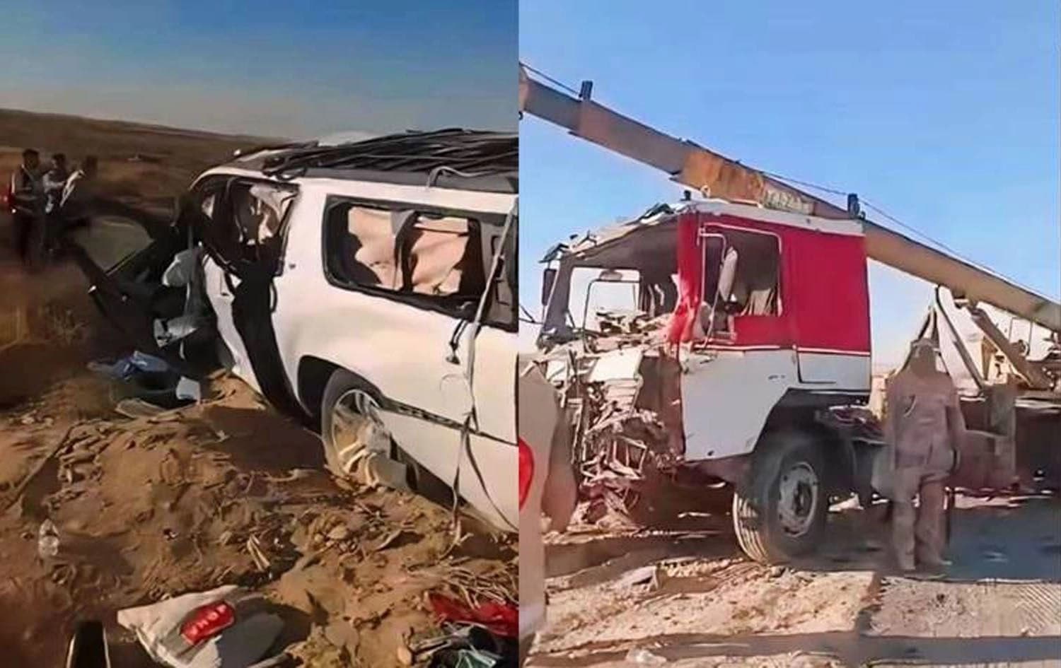 Traffic incident in Kirkuk province on September 26, 2024. Combined photos: Rudaw/submitted