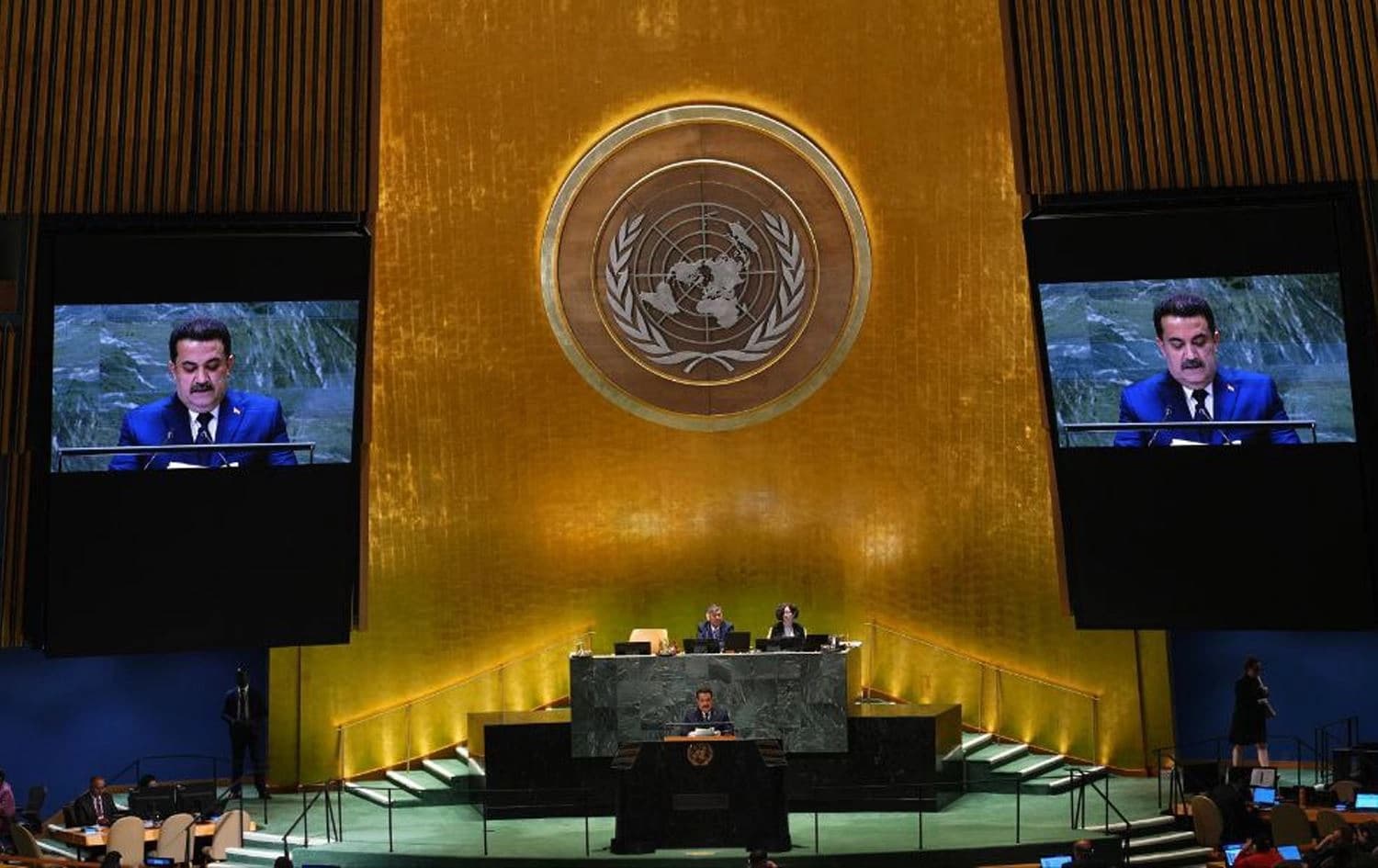 Iraqi Prime Minister Mohammed Shia' al-Sudani addresses the 79th United Nations General Assembly at UN headquarters in New York on September 26, 2024. Photo: Office of Iraqi PM