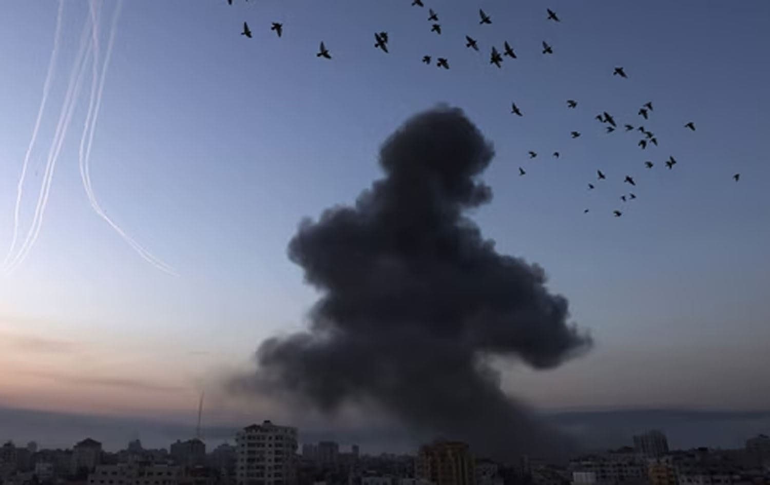 Smoke rises after an Israeli airstrike in Syria. Photo: AFP