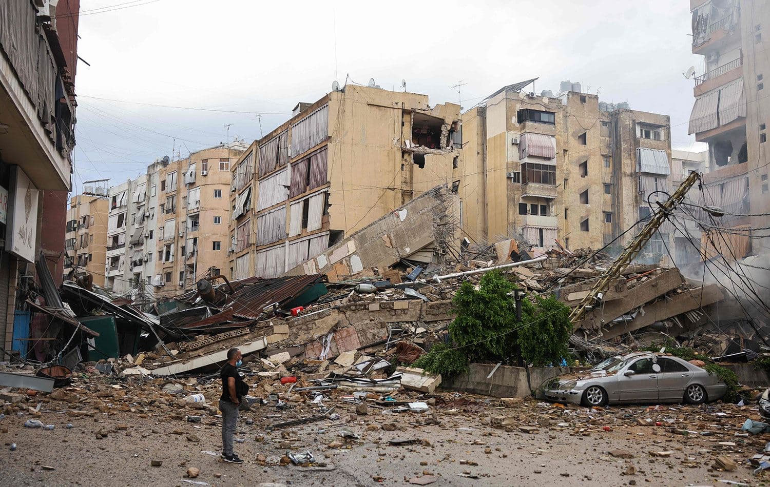 İsrail'in havadan vurduğu Beyrut'tan görüntü. / Foto: AFP