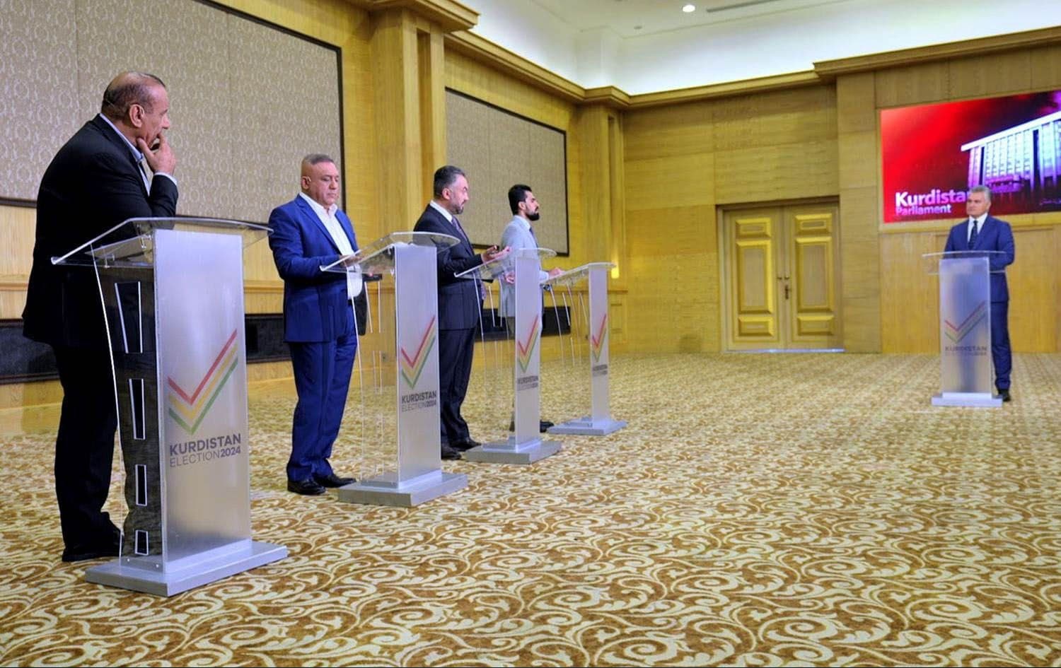 Candidates debating drug use during Rudaw's Chwar Bazne (four zones). Photo: Rudaw