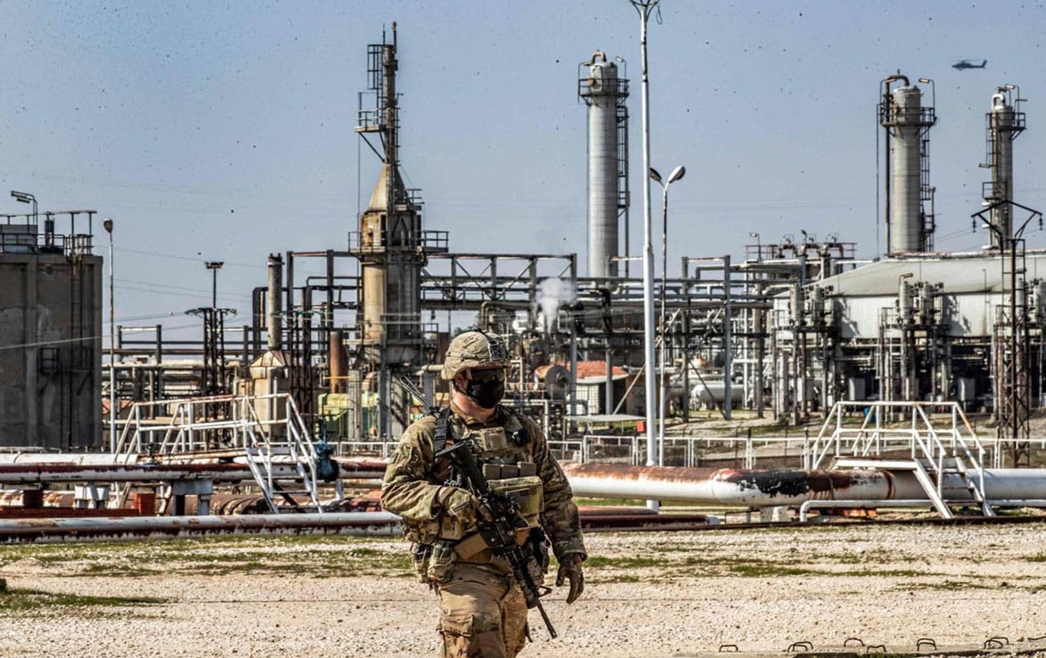 A US soldier patrols near Suwaydiyah in Hasaka province, Syria, on February 13, 2021. File photo: AFP