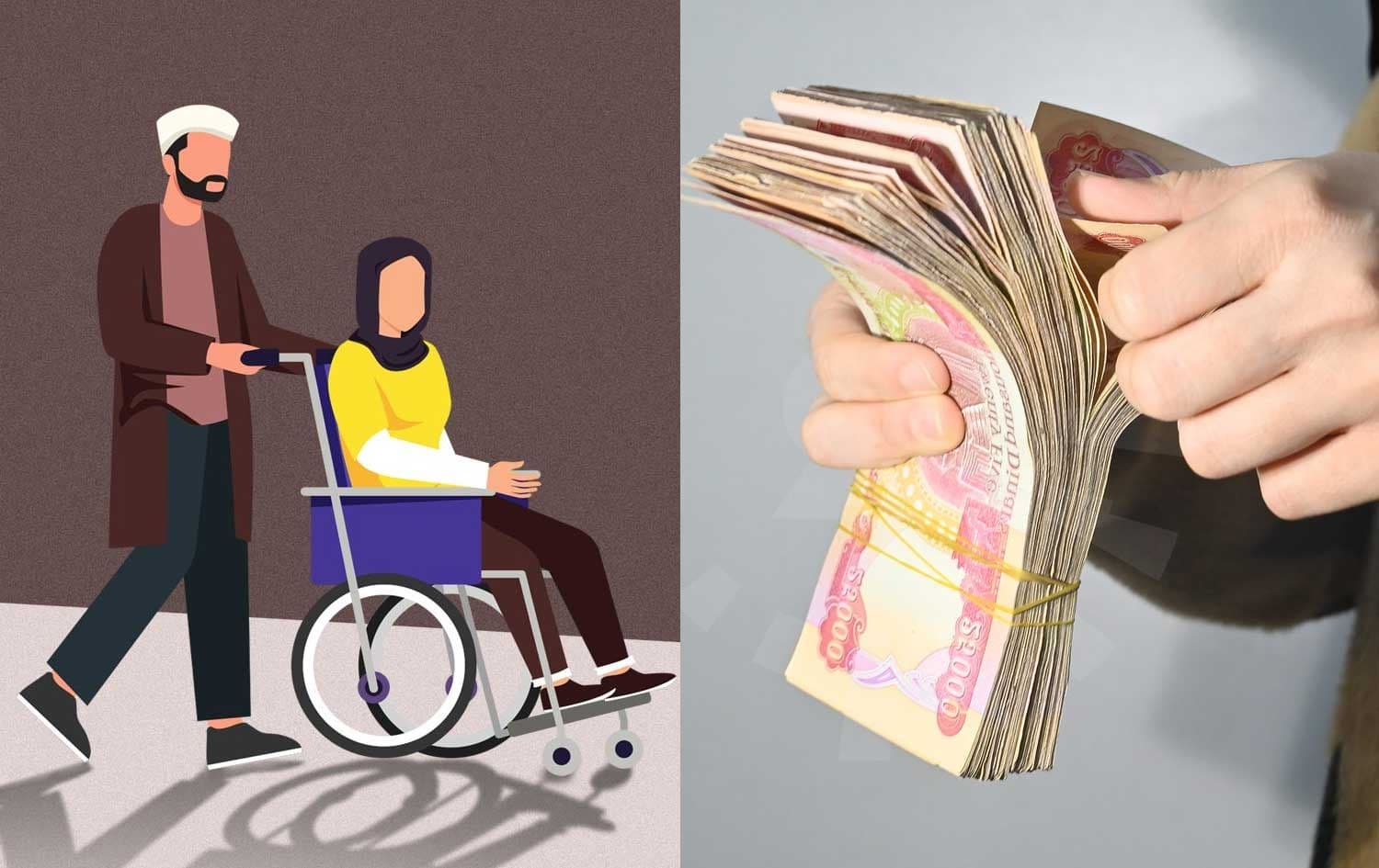 نیڤشکانێک لەسەر کورسی و پارەی عێراقی