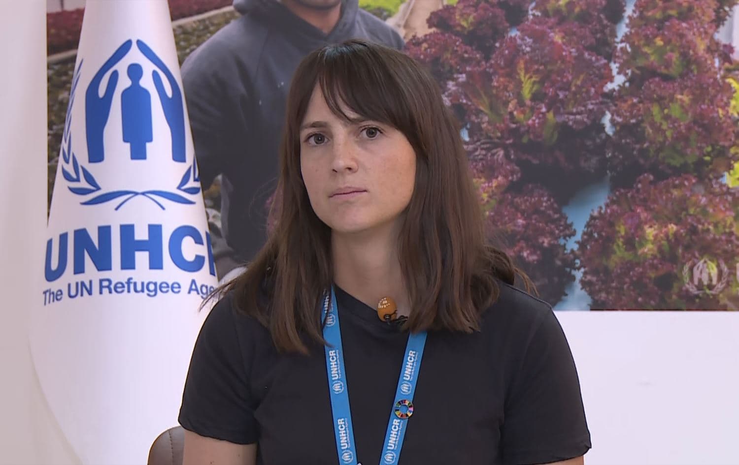 UN High Commissioner for Refugees (UNHCR) Iraq spokesperson, Lilly Carlisle, in an interview with Rudaw on October 9, 2024. Photo: Rudaw/screengrab