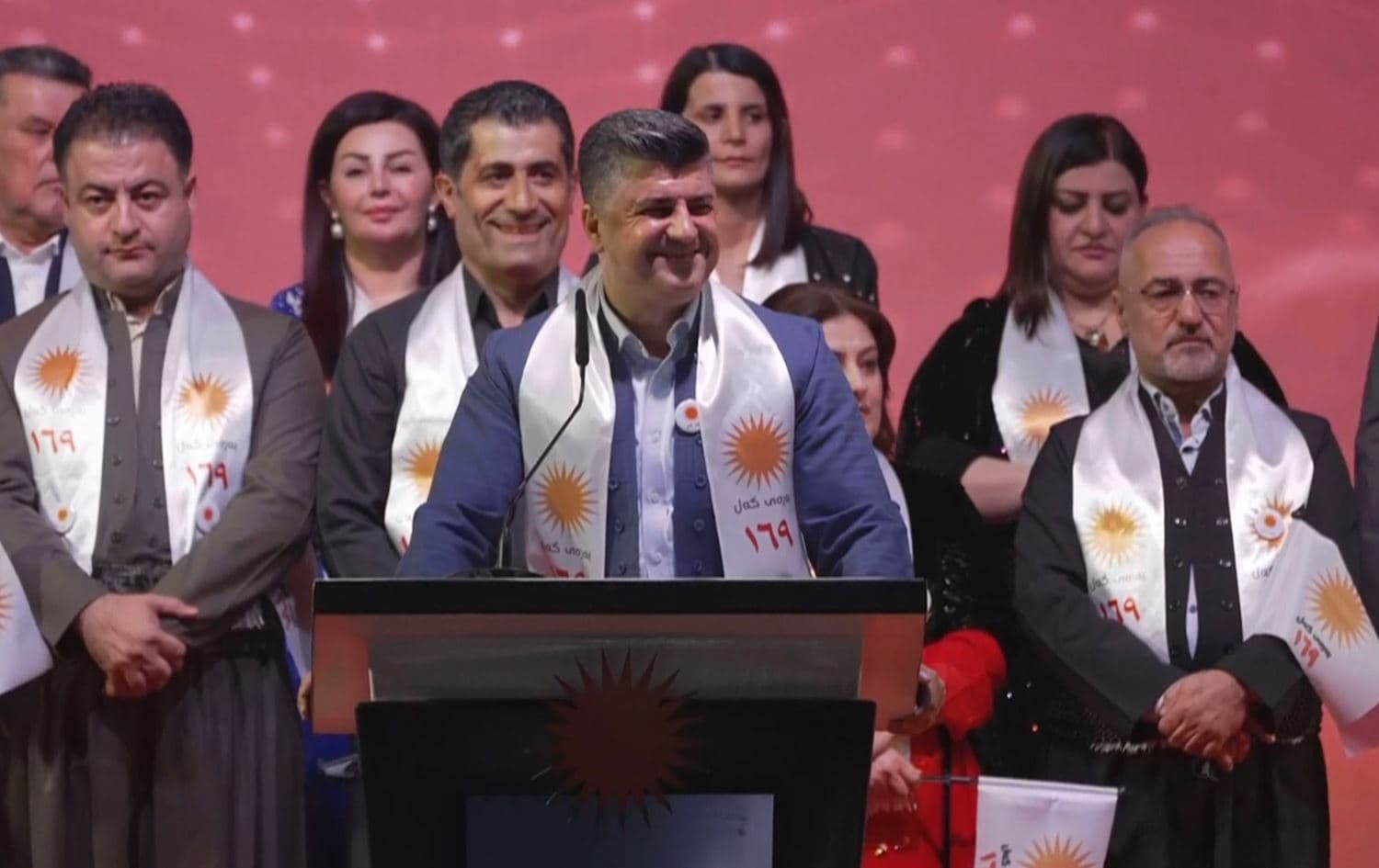 Lahur Talabany, the People’s Front (Baray Gal) leader, campaigns in Sulaimani on October 15, 2024 ahead of the Kurdistan Region's parliamentary election. Photo: Rudaw/screengrab