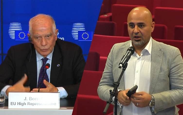 Avrupa Birliği Dış İlişkiler Yüksek Temsilcisi Josep Borrell ve Rûdaw’ın Lüksemburg temsilcisi Znar Şino 