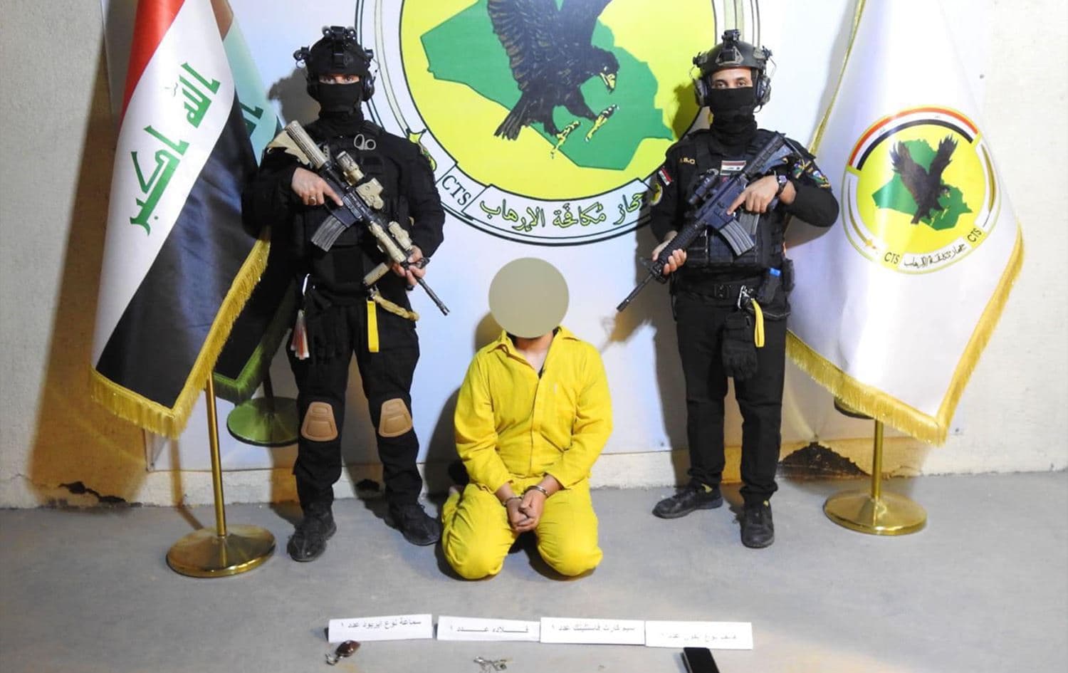 A suspected ISIS militant was arrested by Iraqi counterrorism units and Kurdish security forces (Asayish). Photo: Security Media Cell