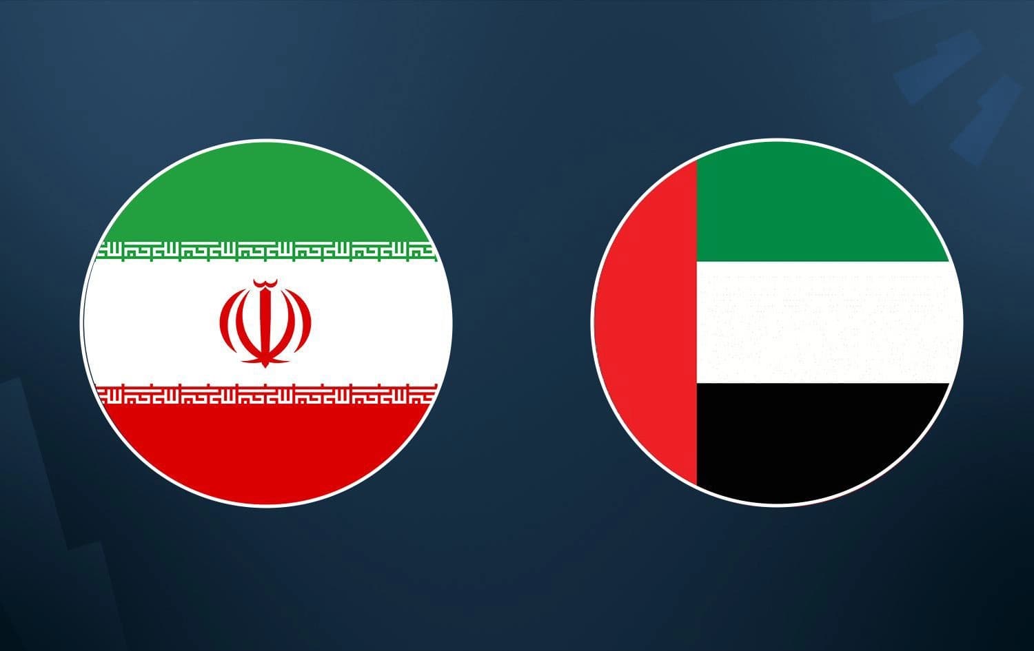 From left: Iran and UAE flags. Graphic: Rudaw 
