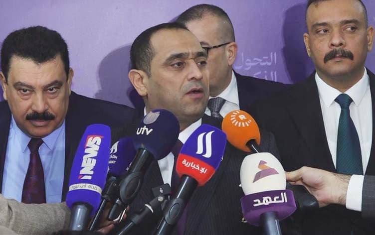 Iraqi Electricity Minister Ziad Ali speaking to reporters on October 23, 2024. Photo: Rudaw 