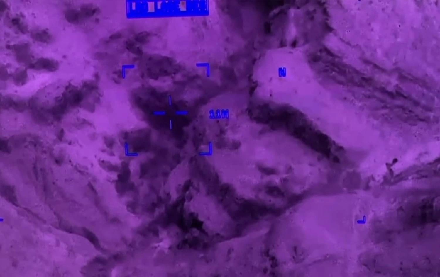 Screengrab from a Security Media Cell video showing the Iraqi air force striking suspected Islamic State (ISIS) targets in Kirkuk province on October 25, 2024. Photo: Security Media Cell/X