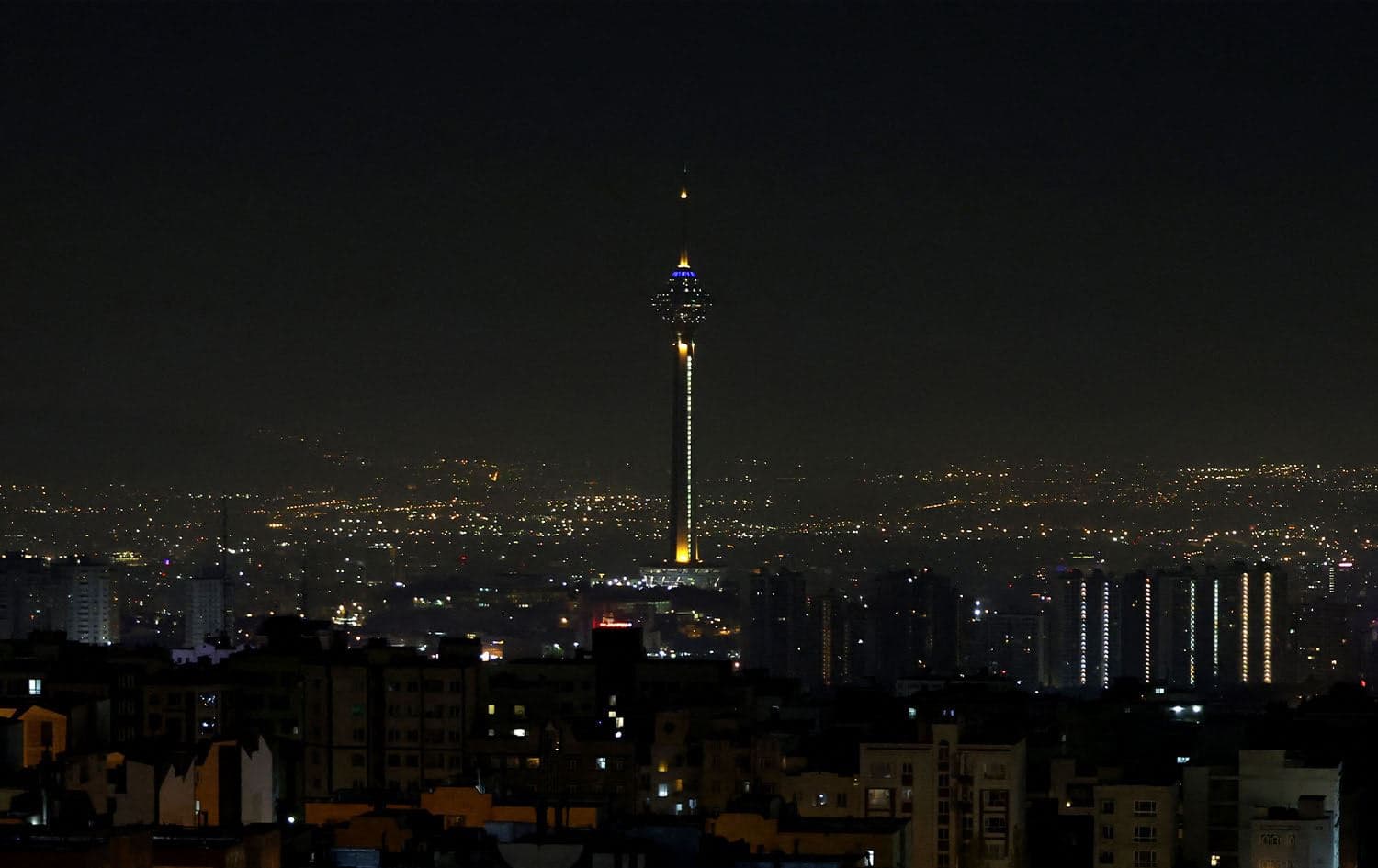 A general view of Tehran after several explosions were heard in Tehran on October 26, 2024. Photo: ATTA KENARE / AFP