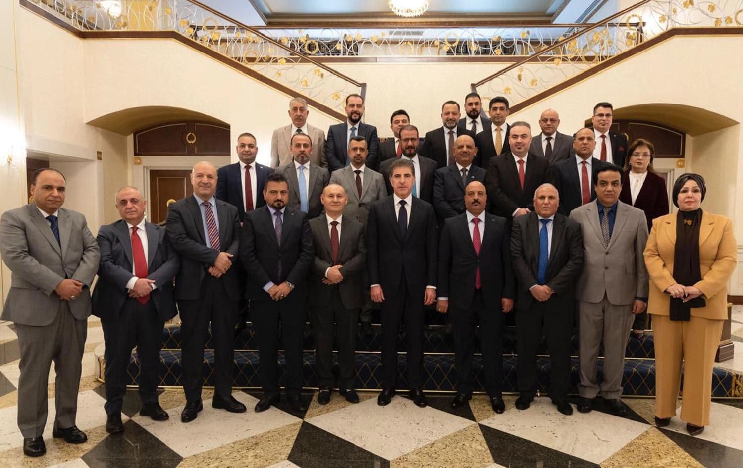 نێچیرڤان بارزانی لەگەڵ سەرۆک و تیمی کۆمیسیۆنی باڵای هەڵبژاردنەکانی عێراق و تیمی تایبەت بە هەڵبژاردنی پەرلەمانی کوردستان