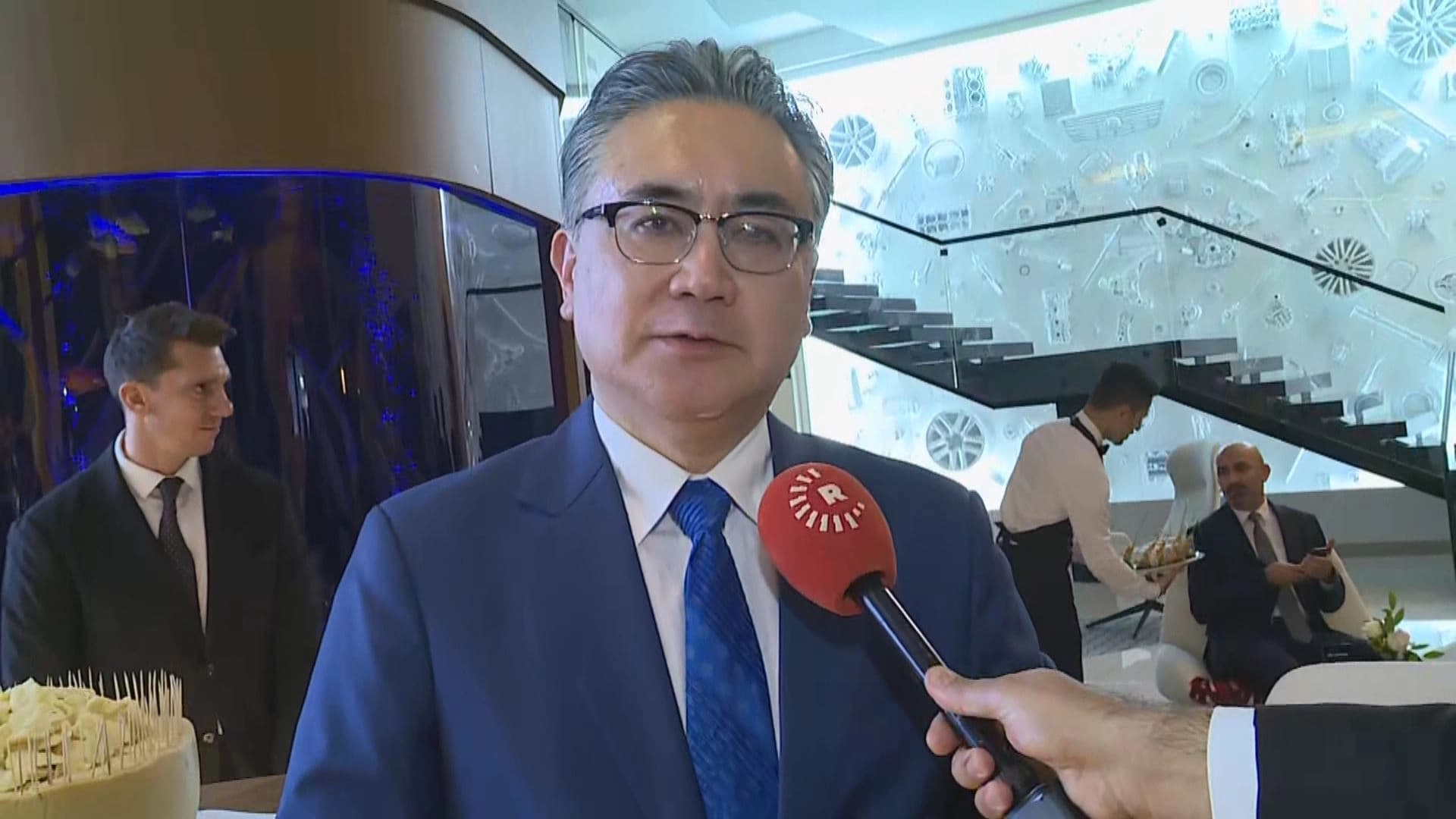  Futoshi Matsumoto, the outgoing ambassador of Japan to Iraq, speaking to Rudaw in Erbil on November 8, 2024. Photo: Rudaw 