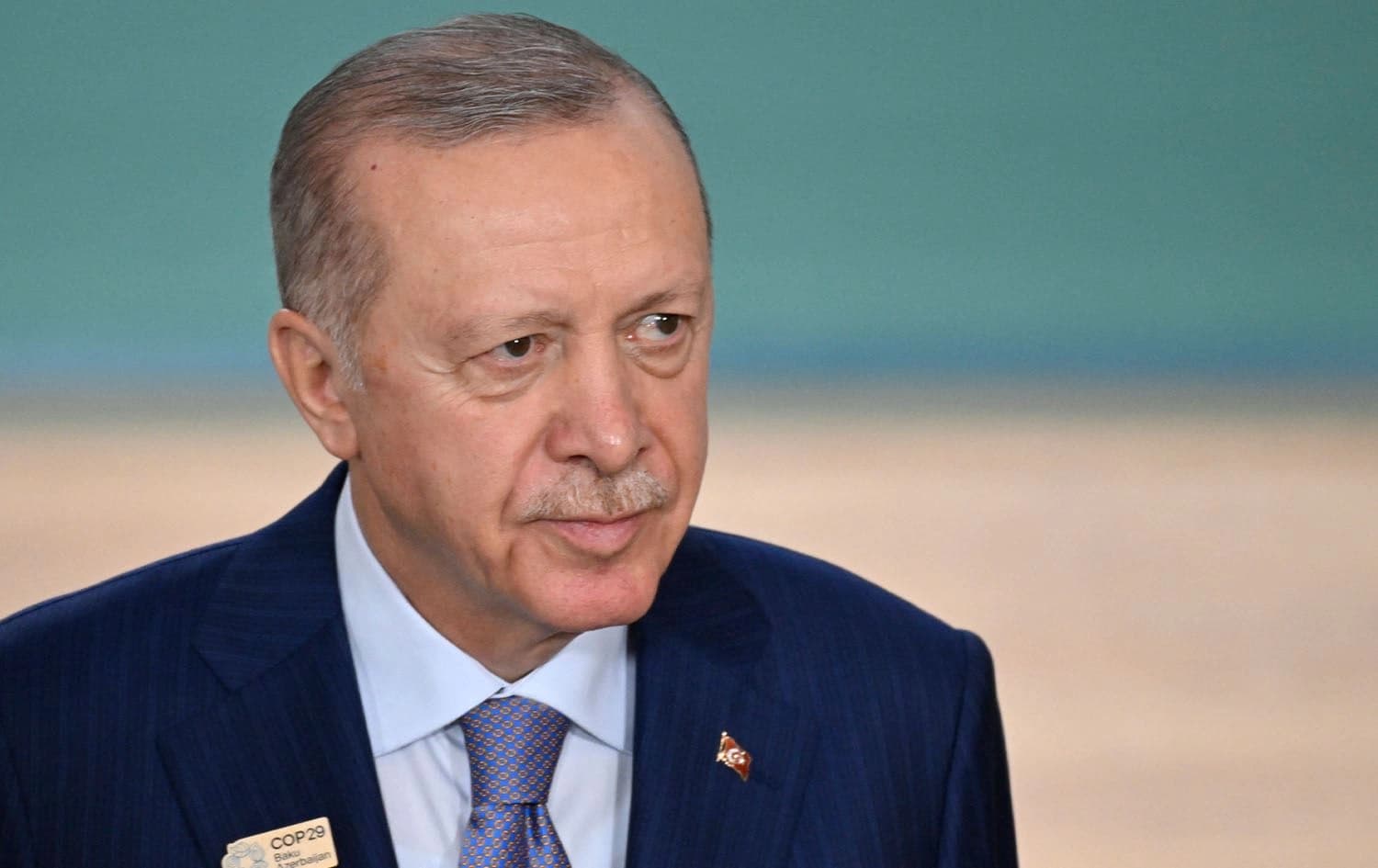 Turkey's President Recep Tayyip Erdogan attends a family photo during the United Nations Climate Change Conference (COP29) in Baku on November 12, 2024. Photo: Alexander NEMENOV / AFP