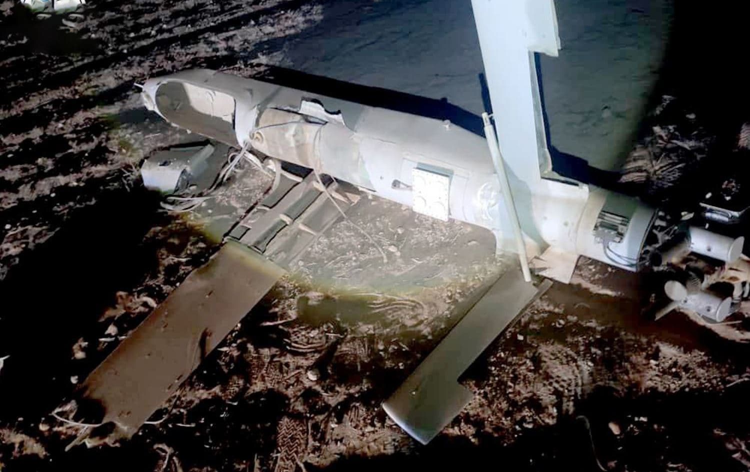 One of the drone Syrian army claimed it downed in recent days. Photo: SANA