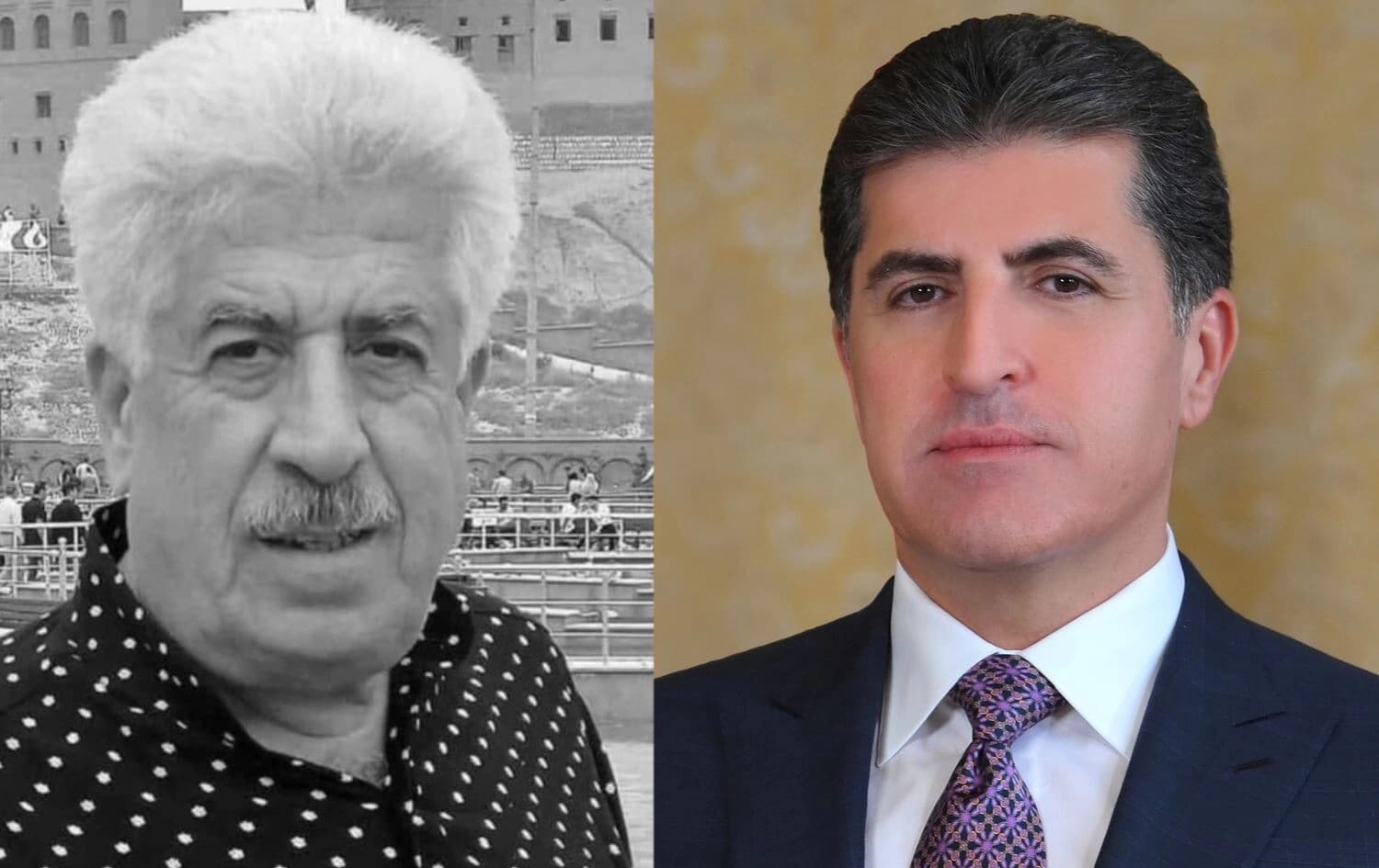 وێنەی نێچیرڤان بارزانی، سەرۆکی هەرێمی کوردستان لەگەڵ هونەرمەند زاهیر عەبدوڵڵا