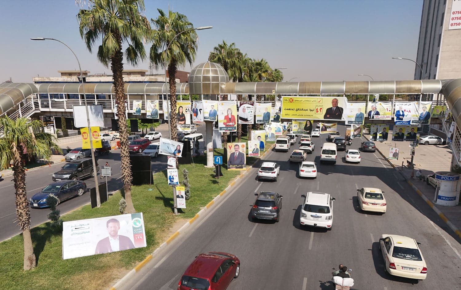 A street in Erbil filled with posters during the campaigning period of the Kurdistan Region's parliamentary elections that ran from September 25 to October 15, this year. Photo: Bilind T. Abdullah/Rudaw