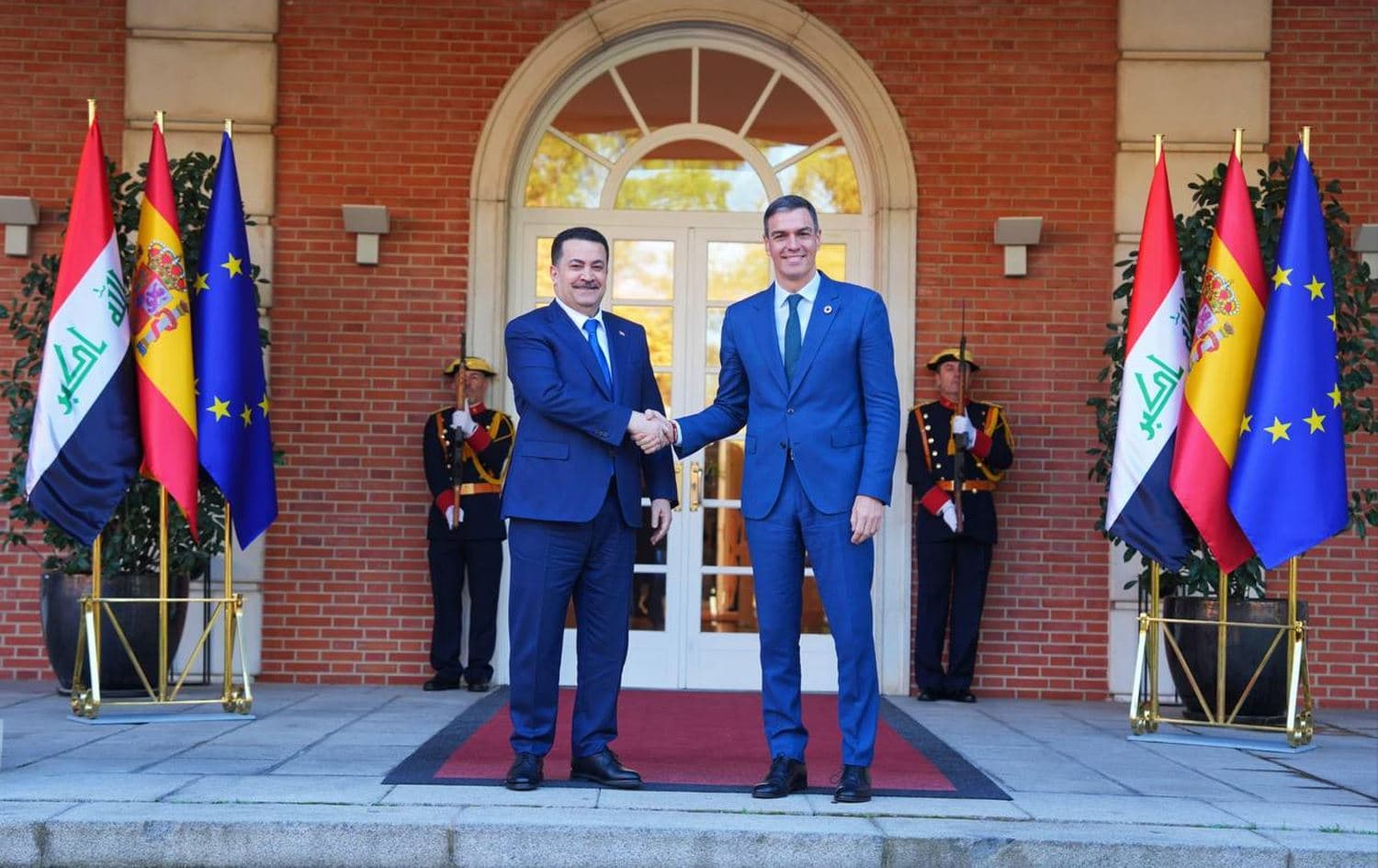 From left: Iraqi PM Sudani and Spanish PM Pedro Sanchez in Madrid on Novermber 28, 2024. Photo: Office of the PM