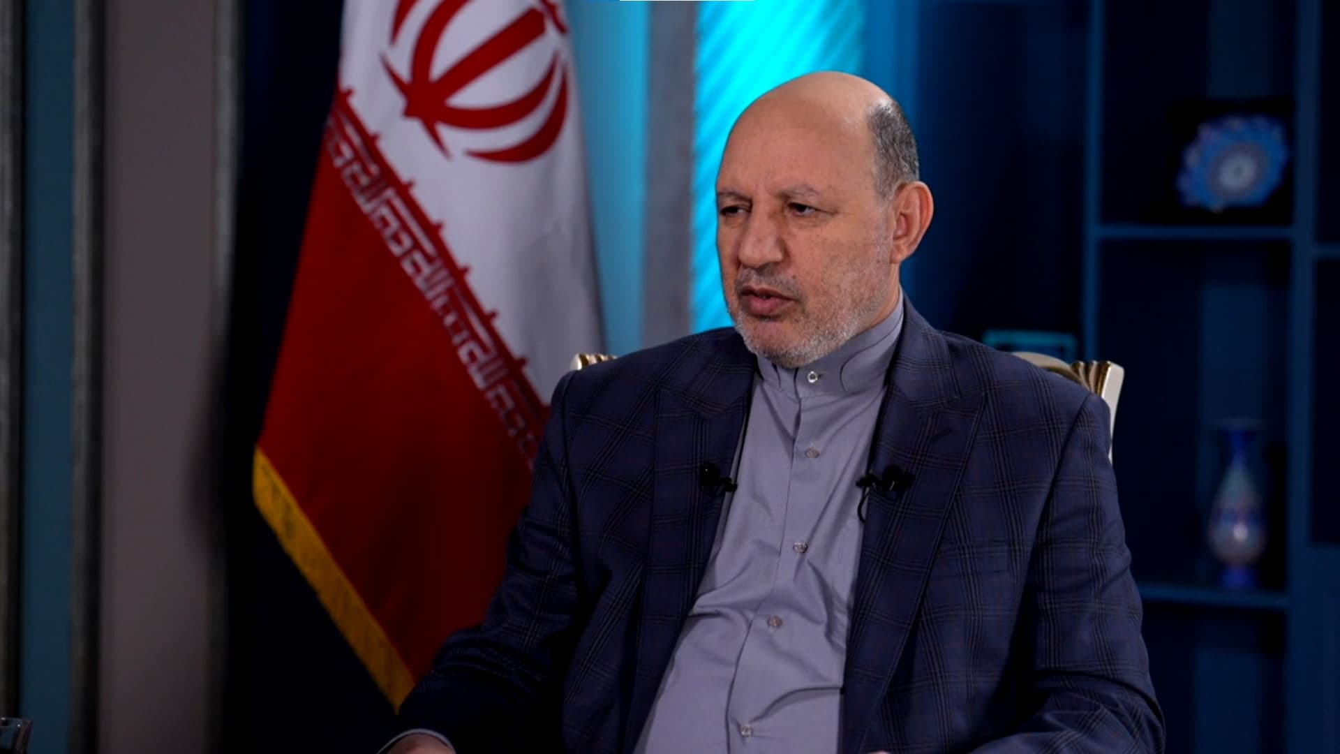 Iranian Consul General to Erbil Nasrullah Rashnoudi speaking to Rudaw in November 2024. Photo: Rudaw/screengrab 