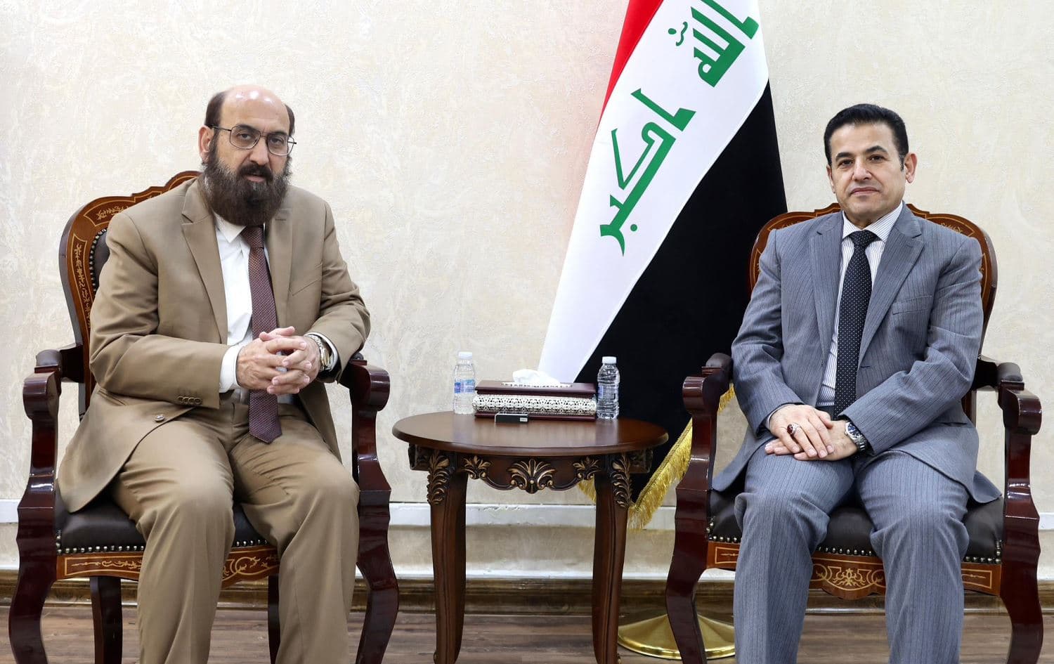 Iraq's National Security Advisor Qasim al-Araji and Yazidi leader Mir Hazim Tahsin Beg in a meeting on December 4, 2024. Photo: Qasim al-Araji/X