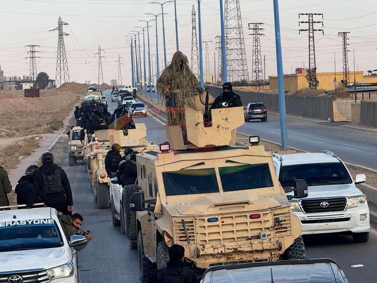SDF deployment to Deir ez-Zor city on December 6, 2024. Photo: Ronahi TV