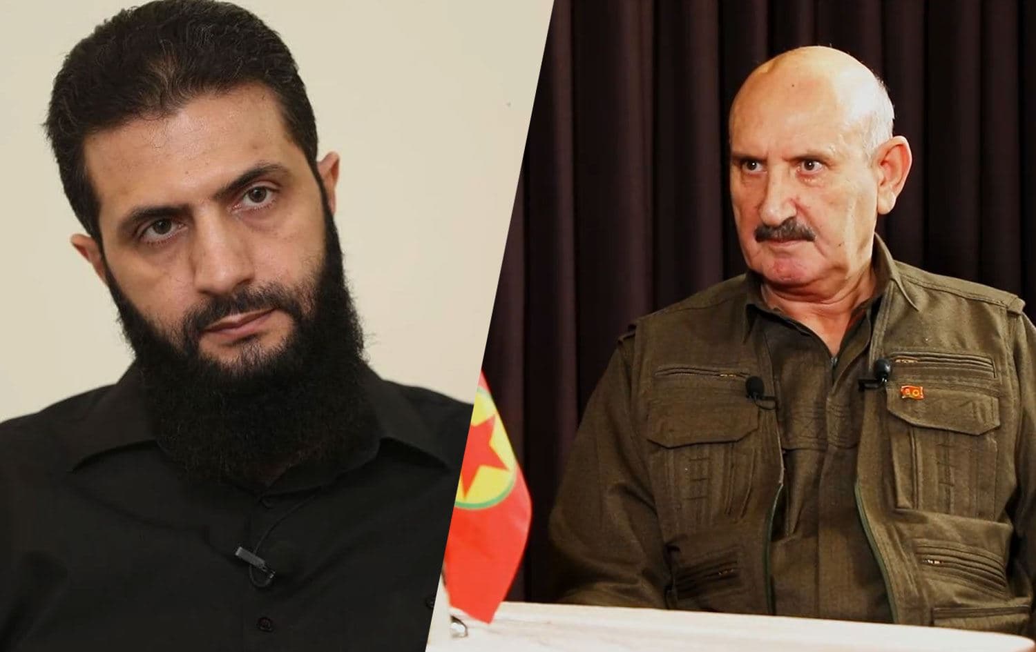 Sırasıyla HTŞ lideri Ebu Muhammed Colani, KCK Yürütme Konseyi Üyesi Sabri Ok