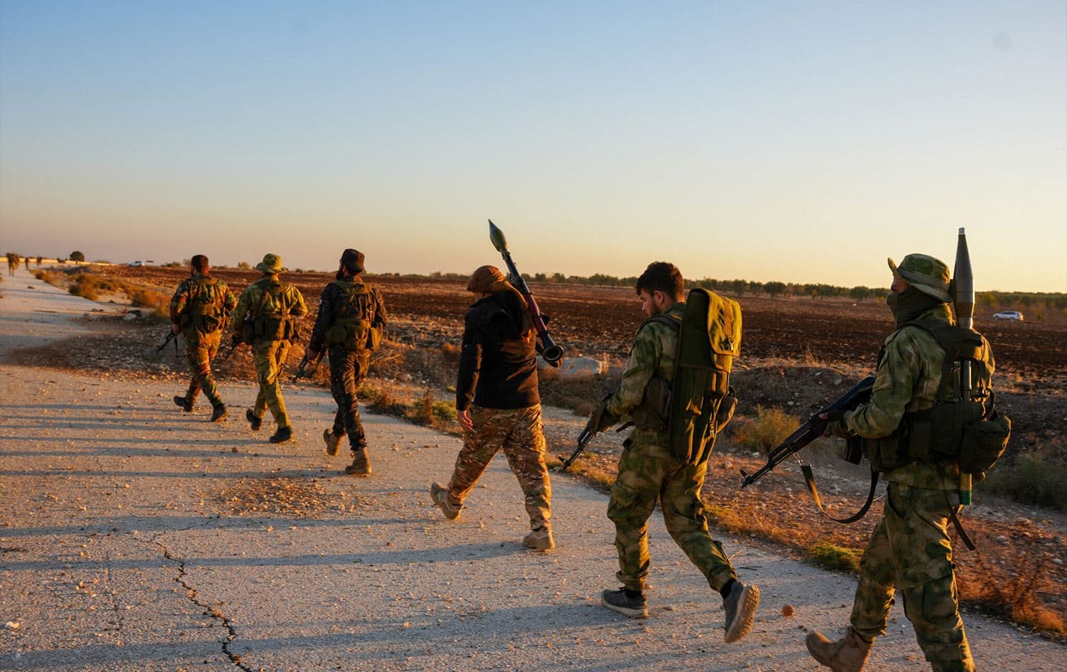 Turkish-backed fighters of the Syrian National Army (SNA) after seizing territory in Aleppo province. Photo: AFP