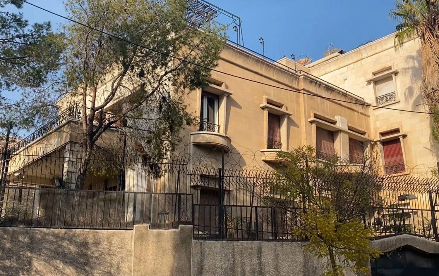 The Turkish embassy in Damascus, as pictured on December 8, 2024. Photo: AA
