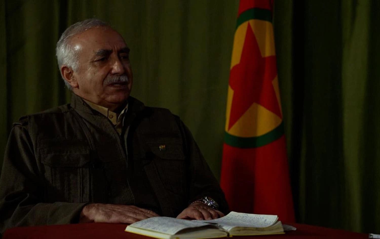 Top PKK commander Murat Karayilan speaking to Sterk TV during an interview aired on December 16 ,2024. Photo: Sterk TV