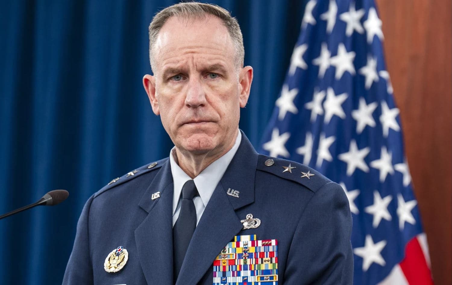 Major General Pat Ryder addresses reporters during a briefing at the Pentagon in Washington on December 17, 2024. Photo: Jacquelyn Martin/AP