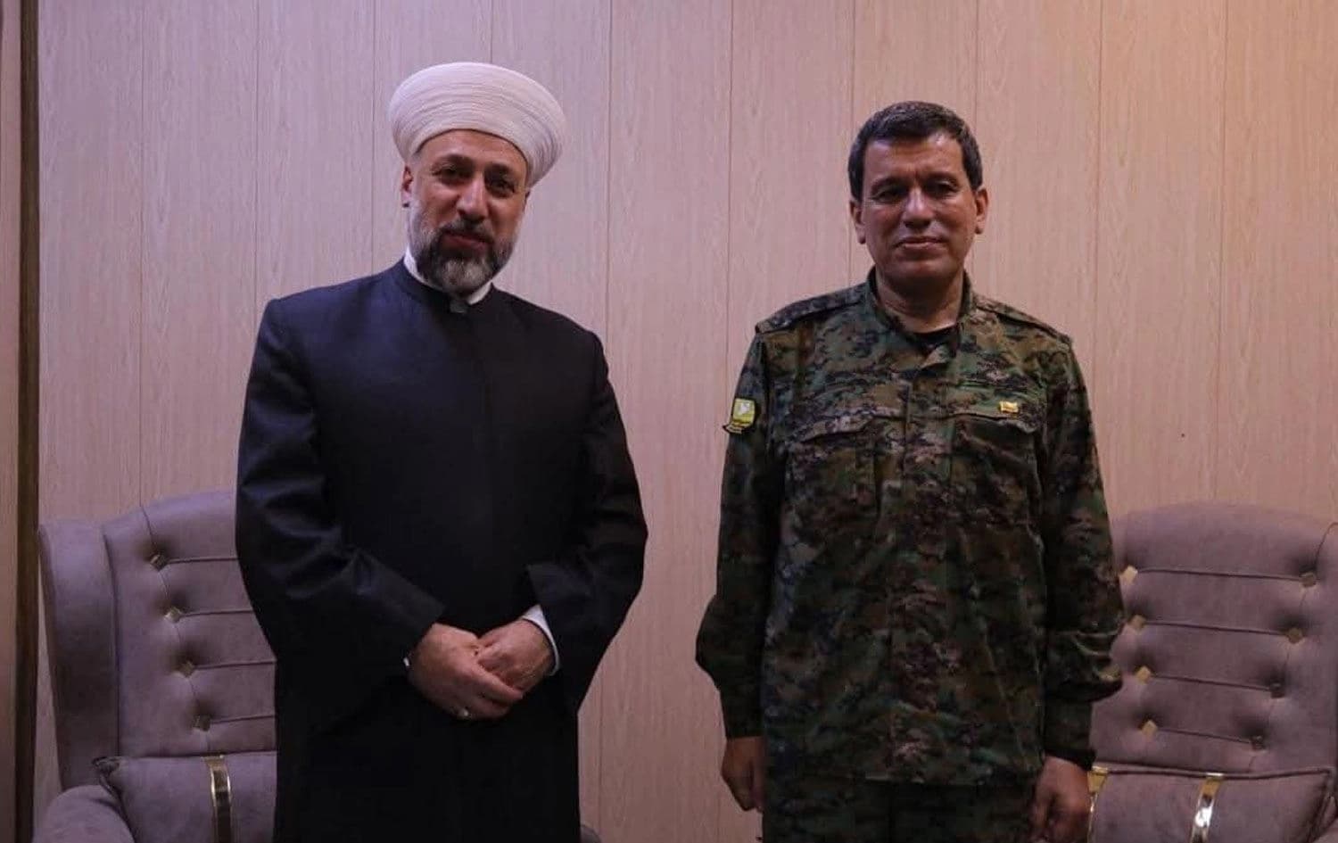 Şeyh Murşid Xeznewi ile Mazlum Abdi bir arada