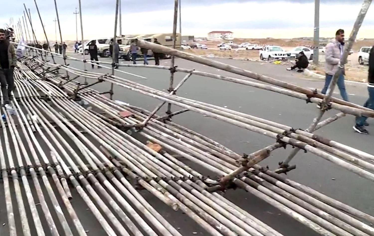Collapsed spectator stand in Erbil after collapsing on December 20, 2024. Photo: Rudaw