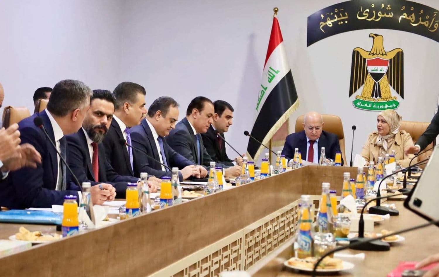 A Kurdistan Regional Government (KRG) finance ministry delegation meeting with Iraqi Finance Minister Taif Sami and her accompanying delegation on December 15, 2024. Photo: KRG finance ministry