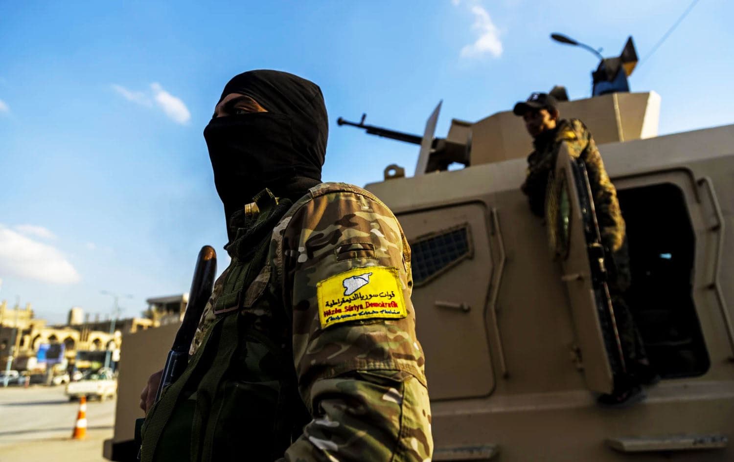 An SDF fighter in Raqqa, Syria. File photo: AP