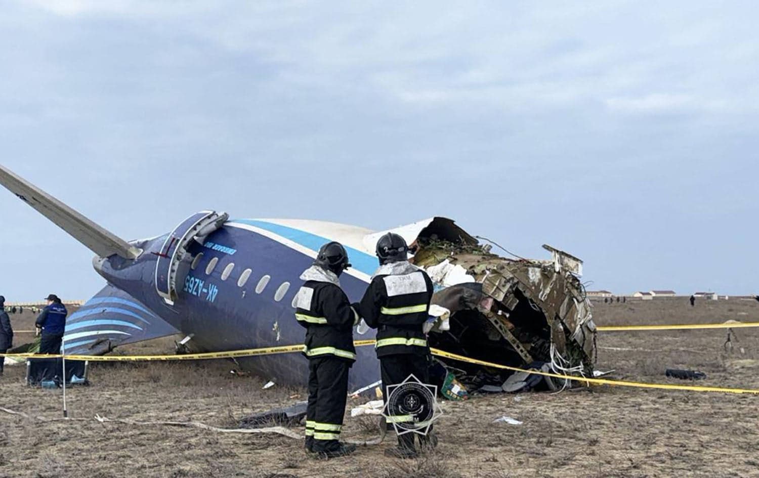 Aftermath of Azerbaijani plane's crash in Kazakhstan on December 25, 2024. Photo: via AFP