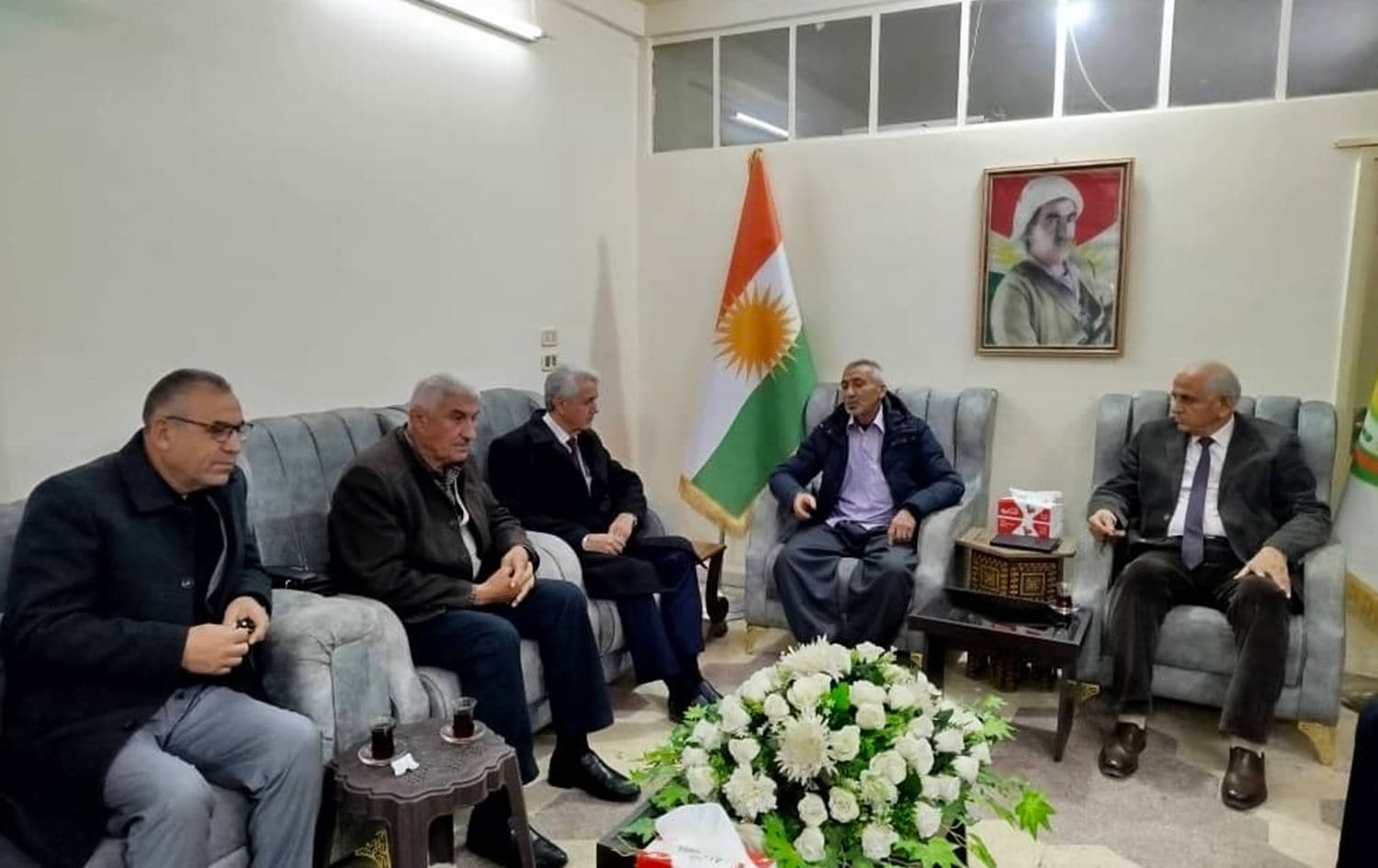 Ramazan Haji (2nd from right) being welcomed by ENKS leaders after his release on December 26, 2024. 