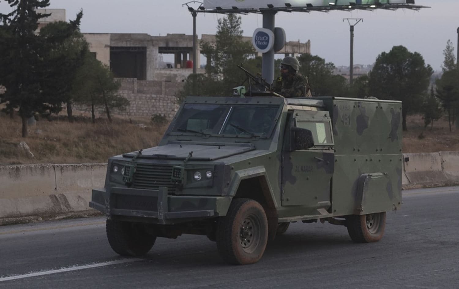 An Hay'at Tahrir al-Sham (HTS) military vehicle in Aleppo, Syria, on November 29, 2024. Photo: AP