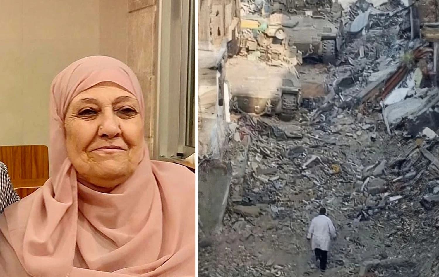 ئەو ساتەی د. حوسام بەرەو تانکەکانی ئیسرائیل دەچێت تاوەکو داواین لێبکات هێرشەکە بوەستێنن - دایکی د. حوسام.