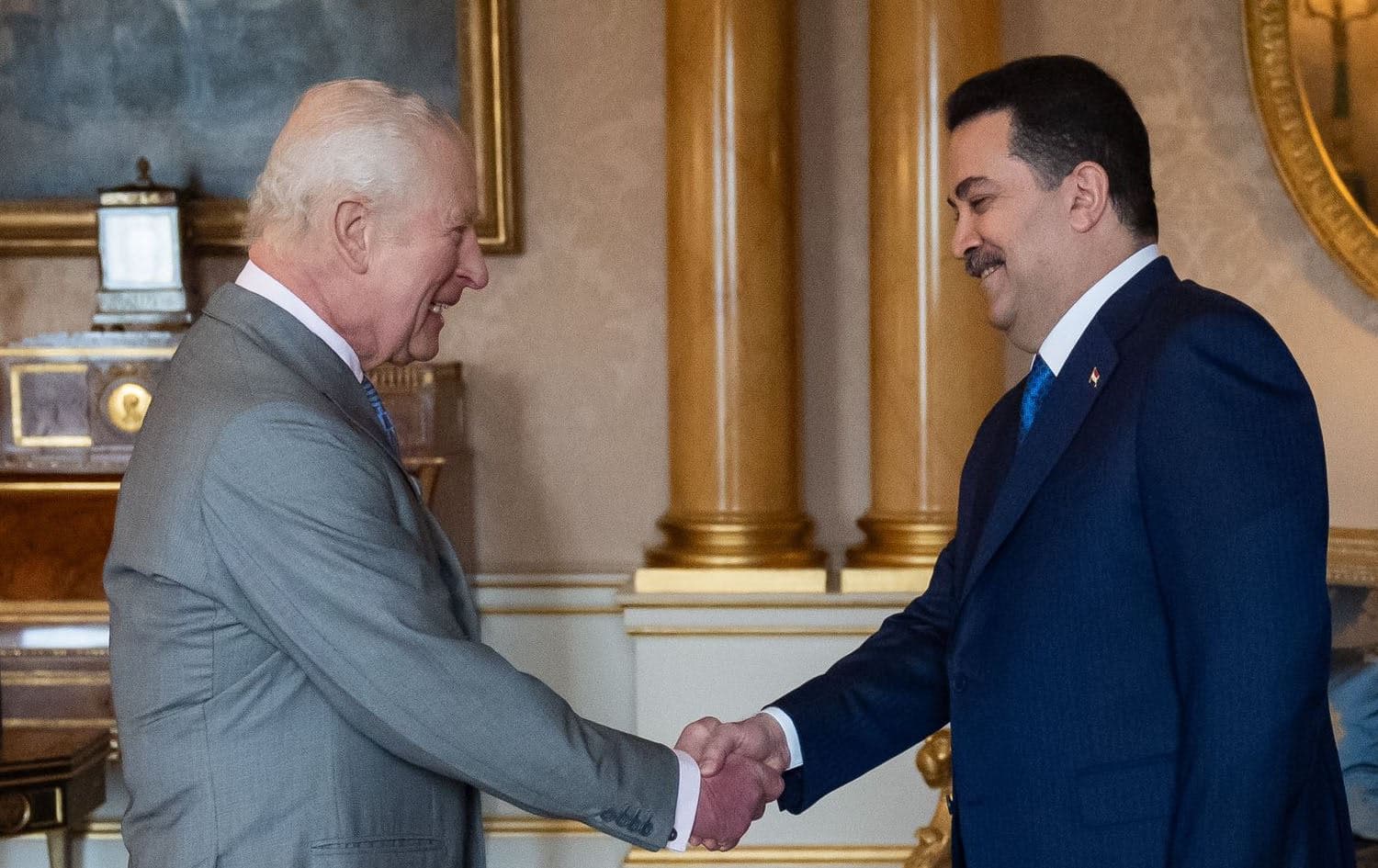 Iraqi Prime Minister Mohammed Shia’ al-Sudani (right) meeting with King Charles III of the United Kingdom (left) in London on January 14, 2025. Photo: Sudani’s office