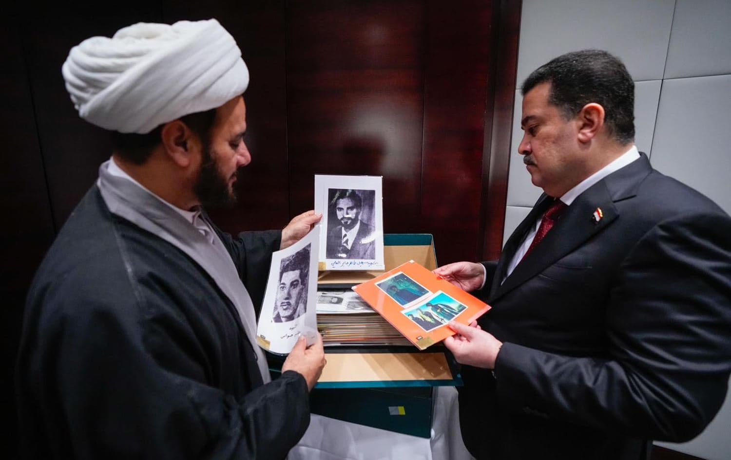 PM Sudani during a handover ceremony of an archive of Baathist-era crimes in London, United Kingdom. Photo: Sudani’s office