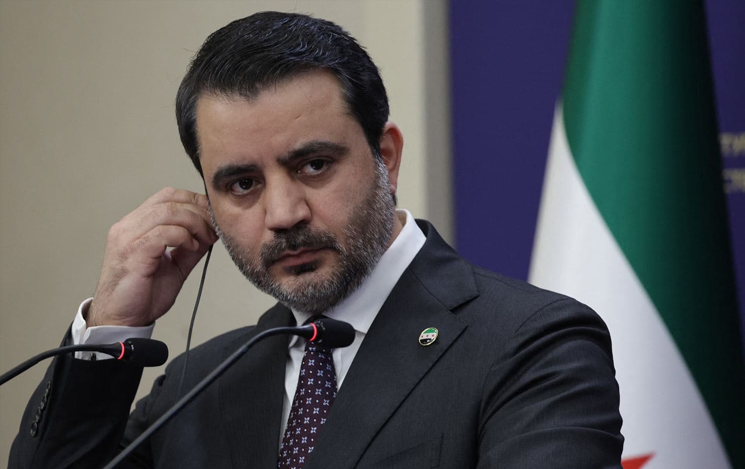 Syria's Foreign Minister Asaad Hassan al-Shaibani takes part in a joint press conference with Turkey's Foreign Minister Hakan Fidan during their joint press conference, in Ankara on January 15, 2025. Photo: Adem Altan/AFP